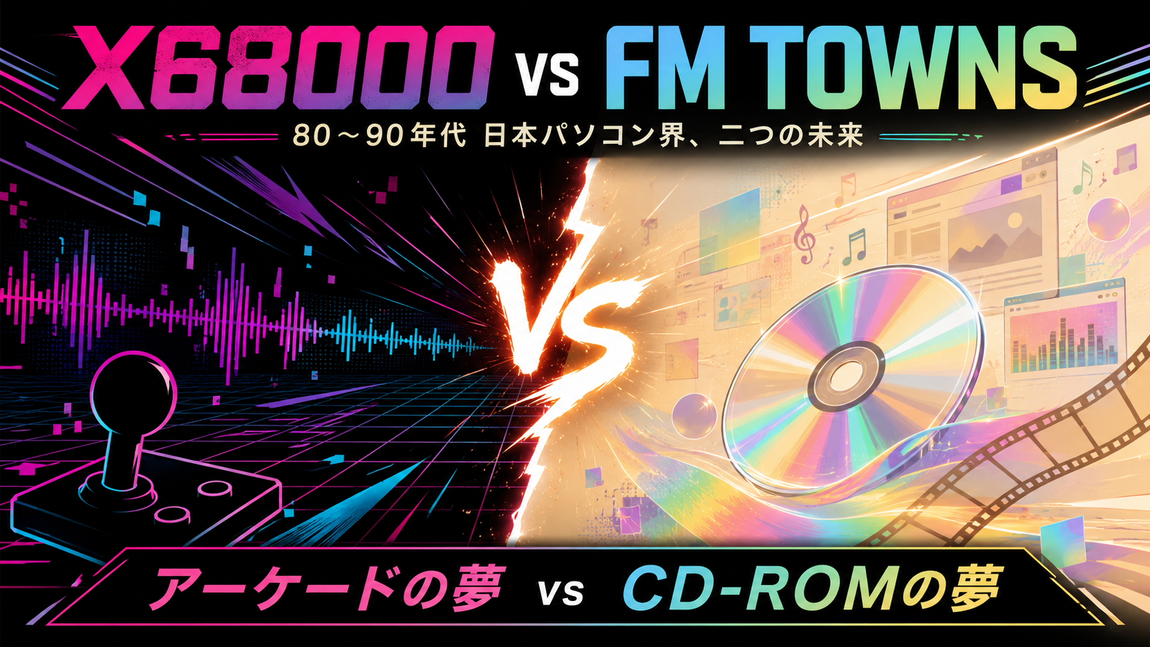 X68000 vs FM TOWNS — 80〜90年代日本パソコン界、二つの「未来」は何が違ったのか